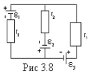 В цепи найти токи в каждой ветви и разность потенциалов между точками А и В, если известны ЭДС источников тока и сопротивления.